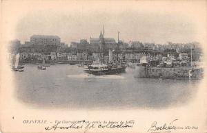 Granville France General View of Harbor Boat from Jersey Island Postcard J79336