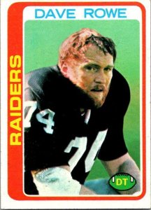 1978 Topps Football Card Dave Rowe New York Giants sk7274