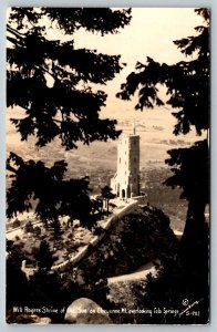 RPPC Will Rogers  Shrine of the Sun  Cheyenne Montana Real Photo Postcard  1937