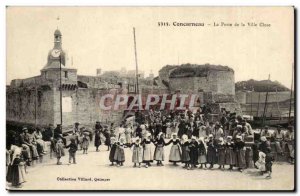 Concarneau Old Postcard The gate of the walled city (dance) TOP