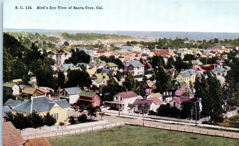 1910s Bird's Eye View Santa Cruz California Postcard