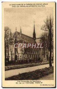 Old Postcard Shrine of St. Therese of the Child Jesus Street Fountain Paris