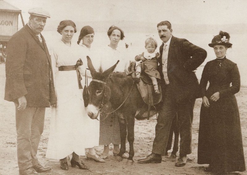 His First Donkey Ride Michael Day Photo Liverpool Postcard