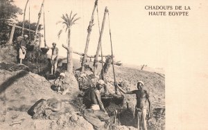 Vintage Postcard 1910's Chadoufs De La Haute Egypte Cairo Egypt Agriculture