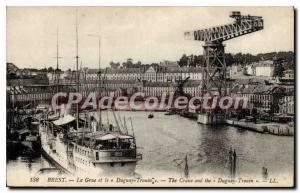 Postcard Old Brest Crane and Duguay Trouin