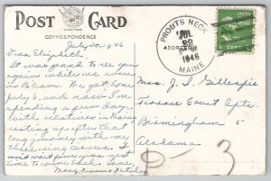 Bathing Beach Prout's Neck Maine Hand Colored Postcard I43