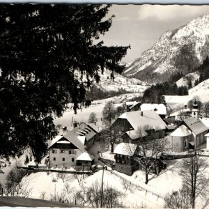 c1930s Pichl, Austria RPPC Winter Sports Village Snow Mountain Landscape A337