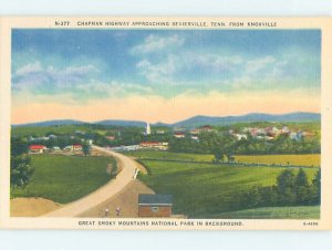 Linen ROAD OR STREET SCENE Sevierville Tennessee TN hJ5980