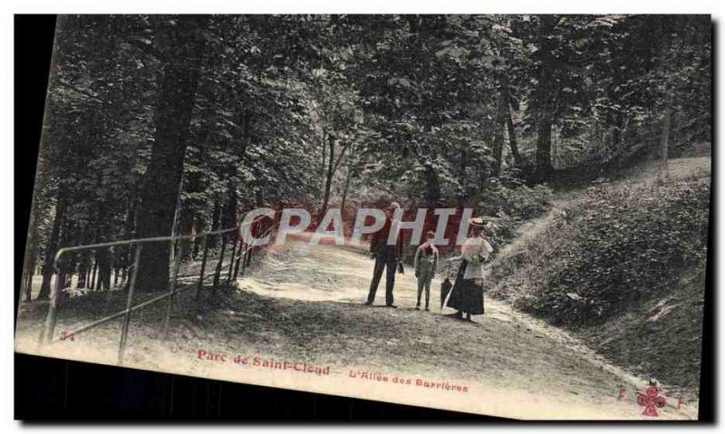 Old Postcard Parc De Saint Cloud L & # 39Allee The Barriers