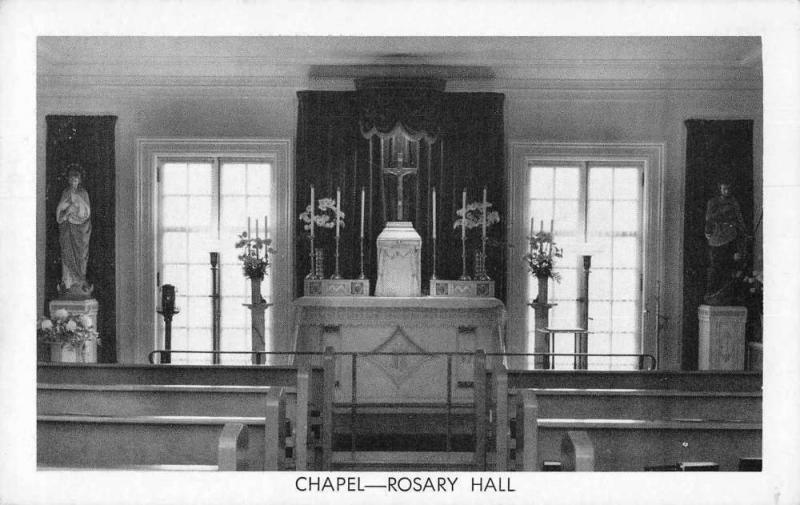 Snyder New York Rosary Hill College Chapel Interior Vintage Postcard JE228271