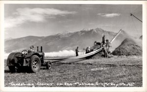 Threshing Clover on the Flathead McKay Photo Missoula Montana Postcard Y5