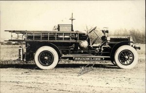 Brookline Massachusetts MA Fire Engine Truck Real Photo Card/Postcard c1910