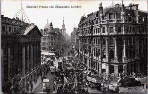 England London Mansion House and Cheapside Vintage Postcard C205