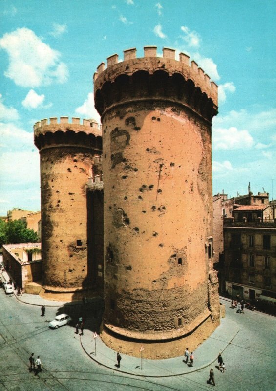 Postcard Cuarte Towers Historical Landmark Twin Gothic-Style Valencia Spain