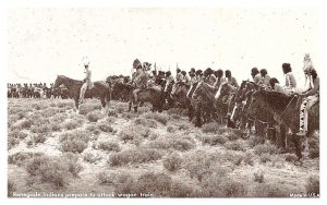 Renegade Indians prepare to attack wagon train   Exhibit Card