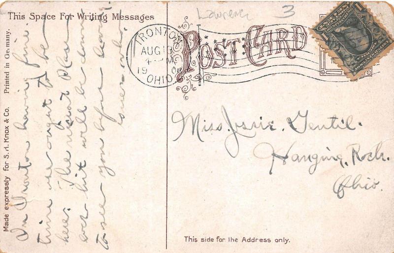 E23/ Ironton Lawrence County Ohio Postcard c1910 Post Office Building