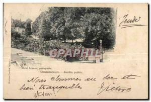 Old Postcard Chatellerault Public Garden