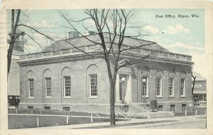 1920s Postcard; Ripon WI Post Office, Fond du Lac County, EC Kropp, Posted