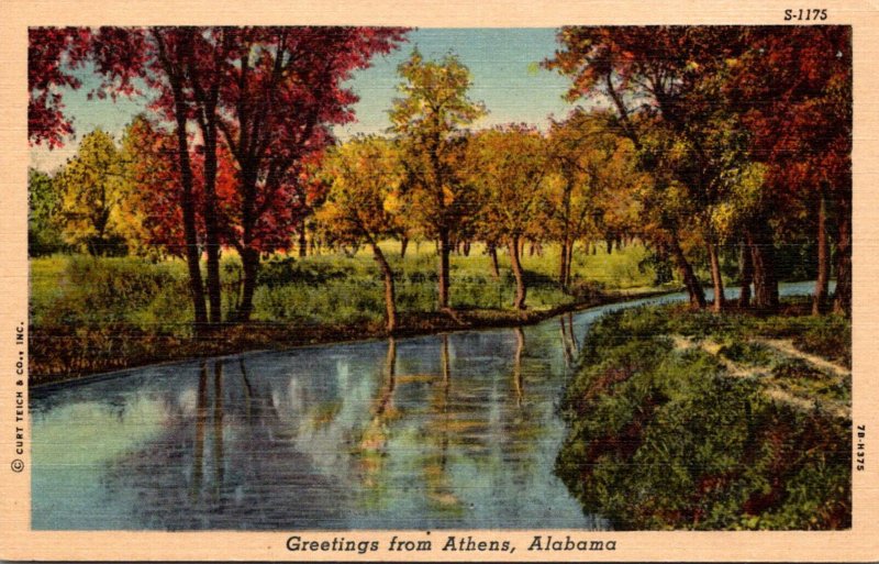 Alabama Greetings From Athens Curteich