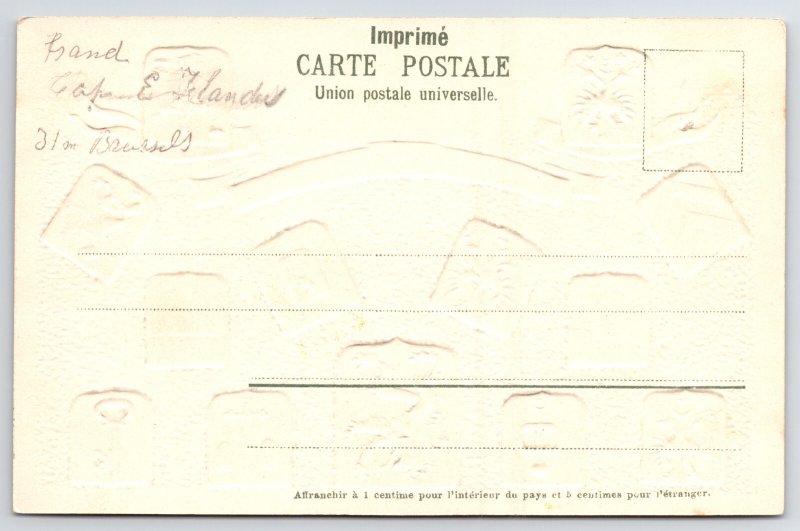 Belgian Heraldry~Set Embossed~Flanders/Antwerp~Unused~Bilingual~Sharp Postcards!