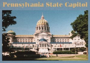 Postcard State Capitol Building Beautiful Water Fountain Harrisburg Pennsylvania