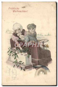 Old Postcard Fantasy Children Automotive