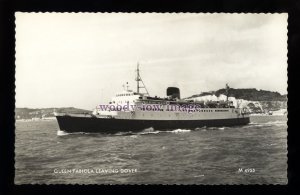 f1467 - Belgian Ferry - Queen Fabiola leaving Dover - postcard
