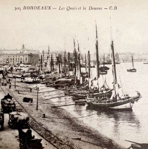 Bordeaux France The Quaids Harbor Ships #1 1910s WW1 Era Postcard PCBG12A