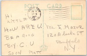 c1940s Hamilton ON McMaster University Sunken Garden Flower Campus Arch Postcard