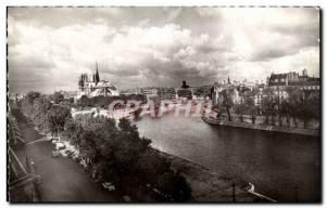 Paris - 4 - The Seine and Notre Dame - Old Postcard