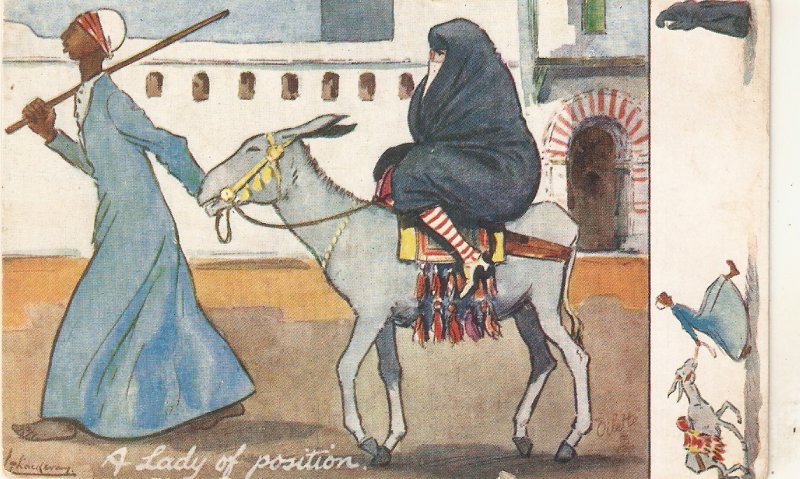 Lance Tackeray. A Lady of position Tuck Oilette Humour in Egypt Ser. PC # 9547