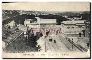 Old Postcard Montpellier Courthouse and Peyrou gardens