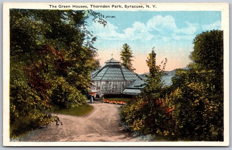 Postcard Syracuse New York NY Greenhouses Park Trees Path 1920s WB