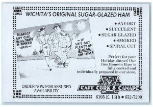 c1960's Cafe Cork And Canape Restaurant Wichita Kansas KS Unposted Ad Postcard