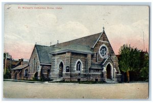 Boise Idaho ID Postcard St Michael Cathedral Building Exterior View 1909 Vintage