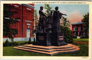 Postcard MONUMENT SCENE Urbana Illinois IL AL1387