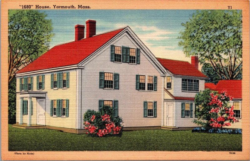 Postcard MA Yarmouth 1680 House