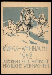 3rd Reich Germany 1942-3 Veterinary Comp 296 Russia Weihnacht Christmas F 100548