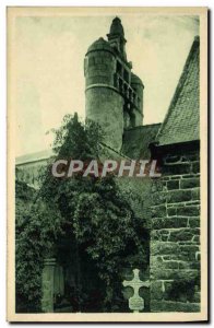 Old Postcard Ile De Brehat porch and bell tower of the parish & # 39eglise