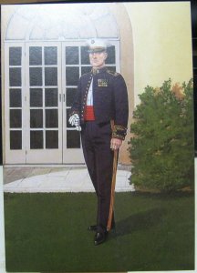 Postcard Military United States Marine Corps Colonel Evening Dress - unposted