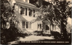 Vtg Greenwich Connecticut CT Dover House Bishop's Residence House Postcard