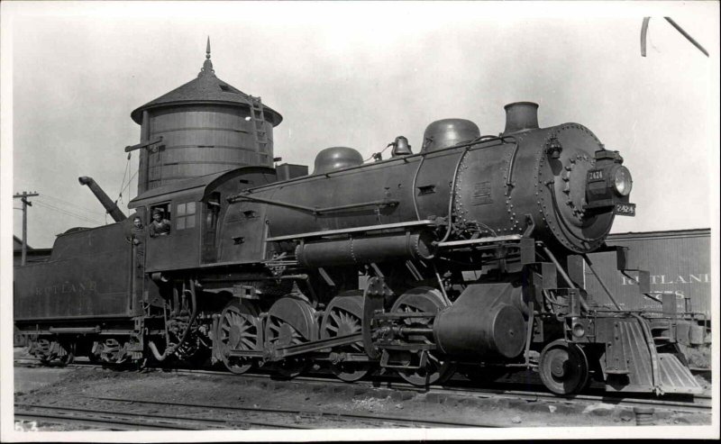 RR Train - Rutand VT 1916 on Back c1950s-60s Kodak Real Photo Postcard