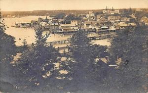 Aerial View Wooden Bridge And Downtown Boothbay Harbor ME View 2 RPPC