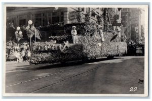 1922 Parade View Float US Navy Children Sailor Oak Grove OR RPPC Photo Postcard 