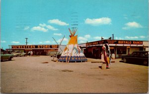 Postcard Buffalo Ranch Trading Post US 66, 69, 60, 59 near Afton, Oklahoma