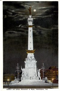 Indianapolis, Indiana - The Soldiers and Sailors Monument at Night - c1908