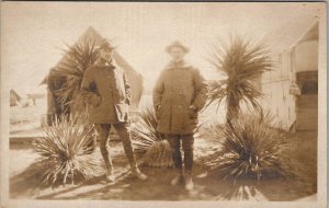 RPPC Handsome Soldiers at Camp Palm Trees c1915 Real Photos Postcard B27