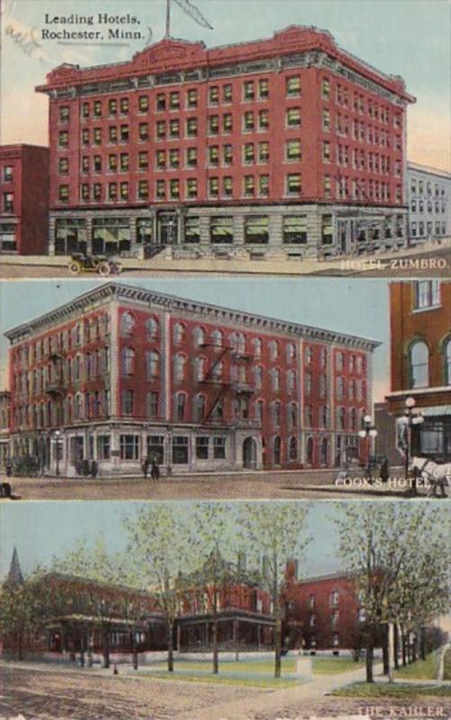 Minnesota Rochester Hotel Zumbro Cook's Hotel & Hotel Kahler 1912