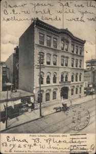 Cincinnati Ohio OH Library c1900s-20s Postcard