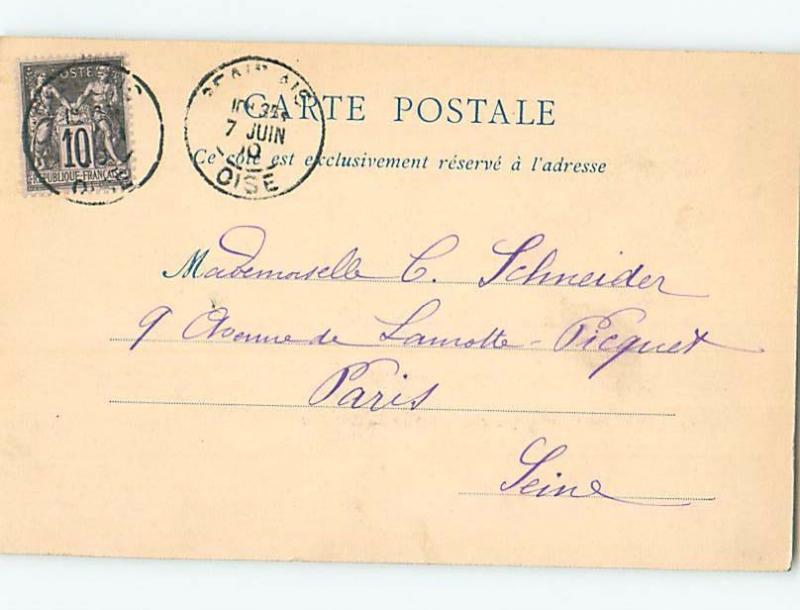 1900 postcard CHATEAU DE CHANTILLY Cote Sud Ouest France F5135